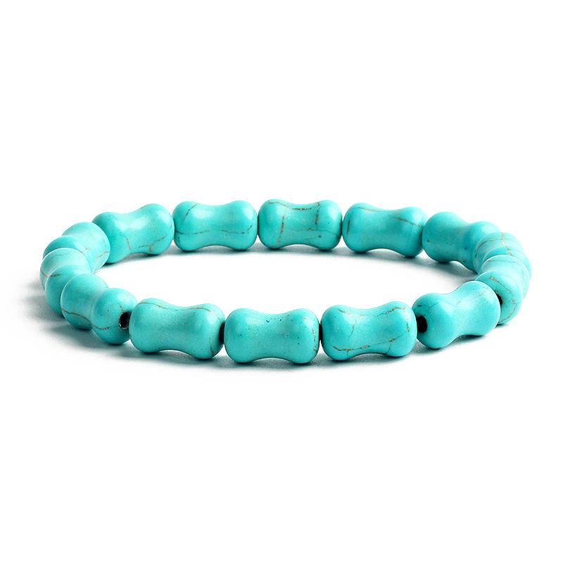 Bohemian Turquoises Beads Bracelets for Women Reiki Nature Stone Cube Cylinder Irregular Bracelets Healing Healthcare Jewelry