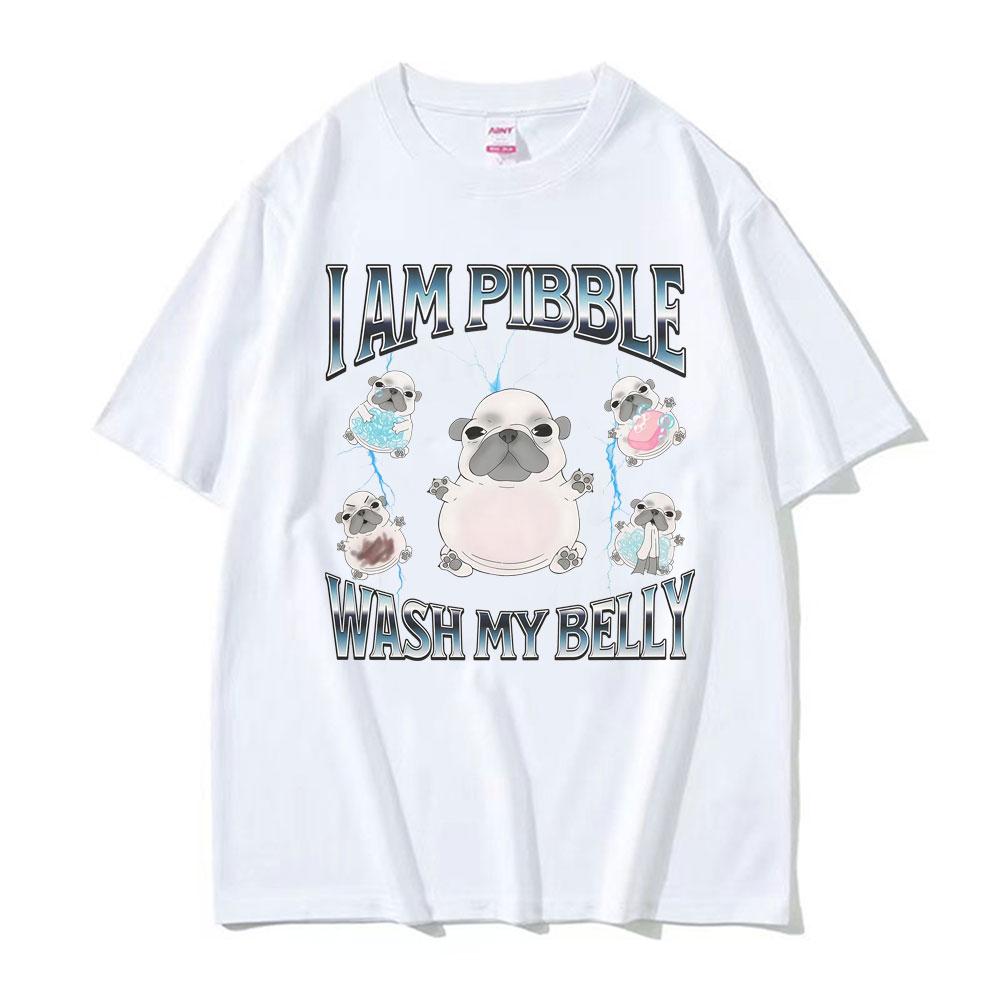 Funny Pibble Dog Meme T Shirt Silly Cute French Bulldog Graphic Tshirts Men Women Fashion Summer Oversized Short Sleeve Tshirt