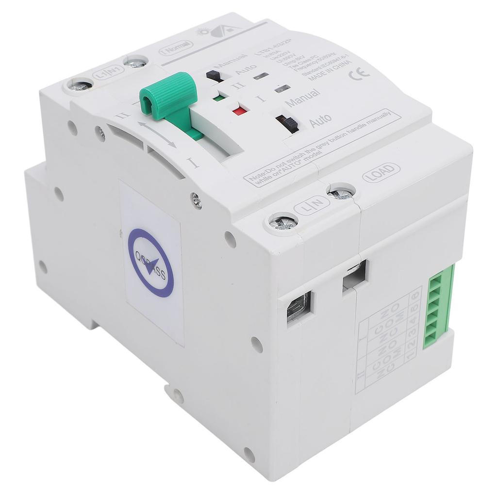 Comutator Automat de Transfer Dublă Putere 63A 2P Montaj pe Șină DIN 35mm Comutator de Transfer Putere