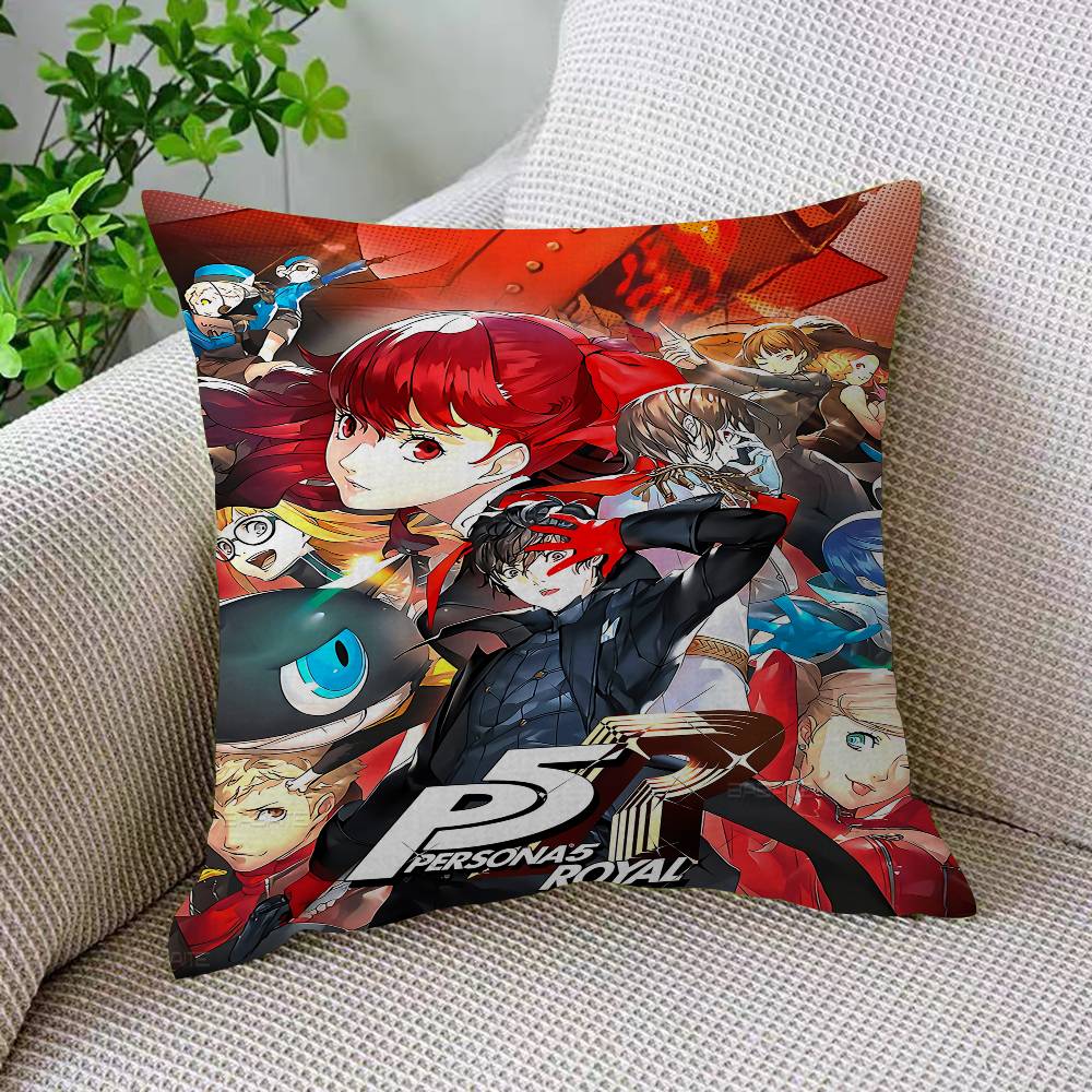 Hot Video Game Persona 5 Gaming Pillow Gifts Home Office Furnishings Bedroom Sofa Car Cushion Cover Case 45x45cm
