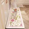 Kitchen Floor Mat Absorbent Carpet Diatom Mud Non-slip Foot Mats Sweet Flower Pastoral Home Decoration Rug Shower Area Toilet