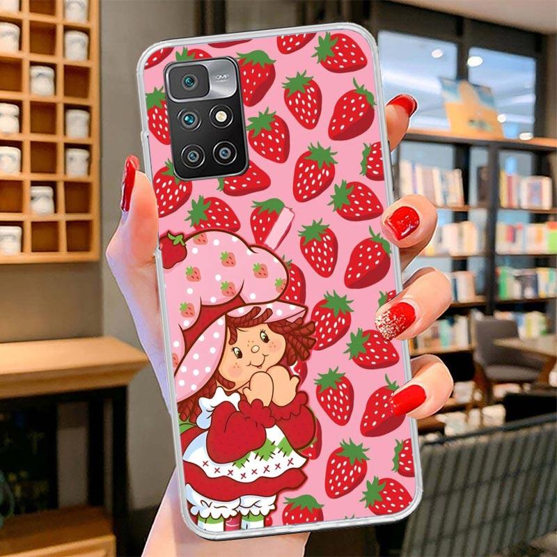Cute Strawberry Girl Phone Case For Xiaomi Redmi 13 13C 12 12C 14C 10 10A 10C 9 9A 9C 9T 8 8A 7 7A 6 6A K70 K60 K40 K20 Pro S2