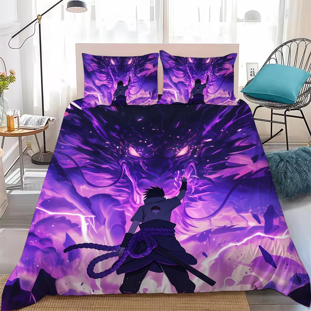 A-Anime N-Narutos Duvet Cover Set Home Style Bedding Soft Laundry Cotton Bed 3 Piece Set Student Dormitory Gift