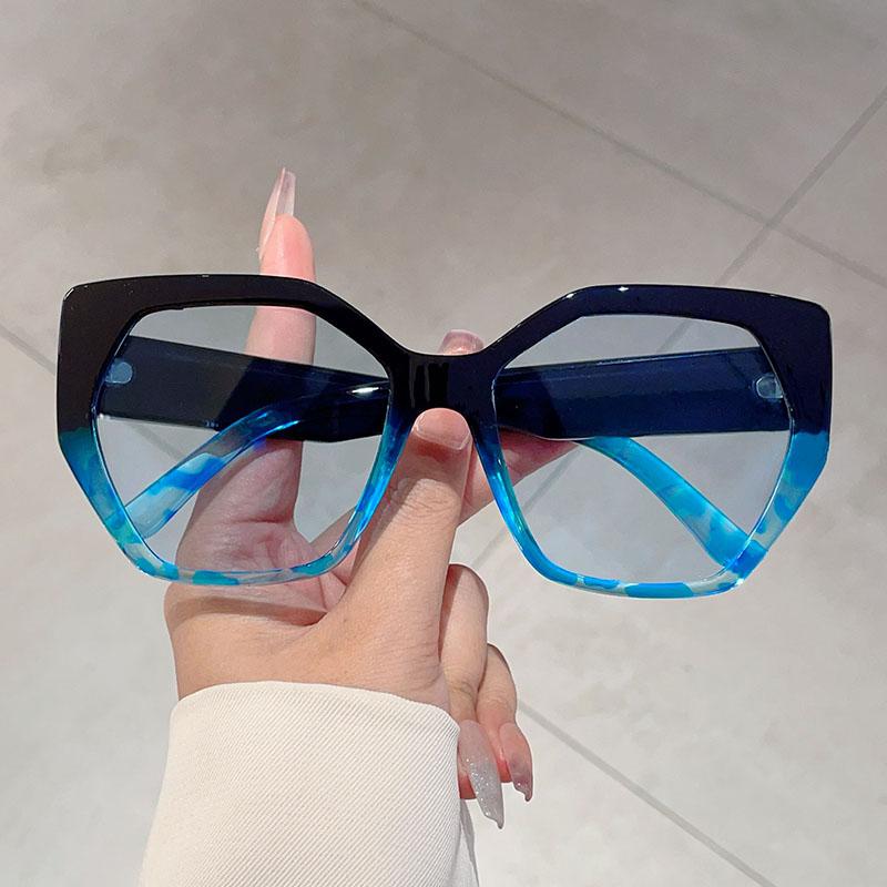 Polygon Design Black Shades Ins Brand Gradient Ladies Sunglasses New In Women Fashion Sun Glasses for Driving Beach