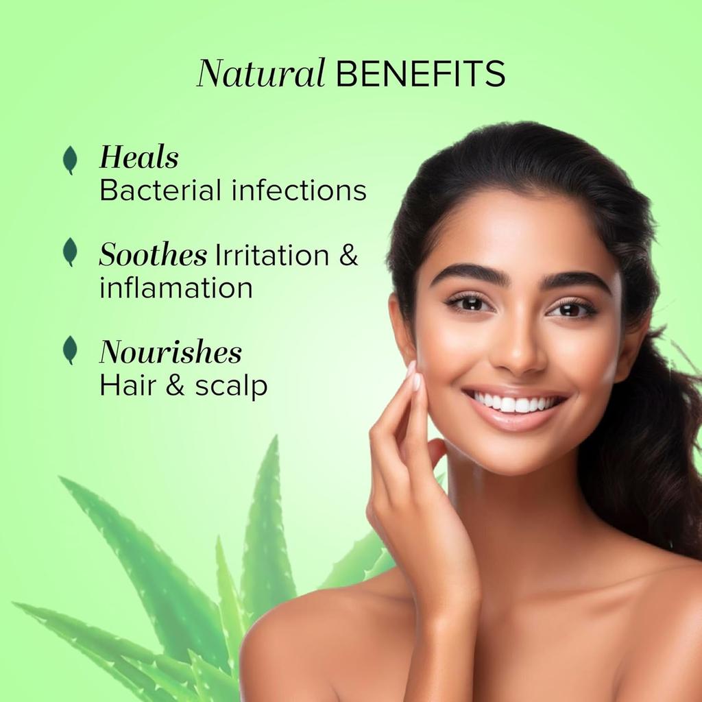 KHADI NATURAL Herbal Aloe Vera Gel 500 Ml With Dispenser Lightweight Non Sticky Daily Face And Body Hydrating Gel