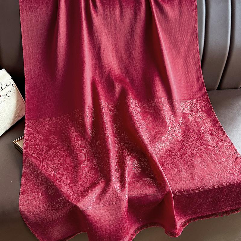 Luxury Women Peony Bohemia Pashmina Hijab Scarf Long Muslim Jacquard Cashmere Shawl Female Foulard Soft Turban Headband Bufanda