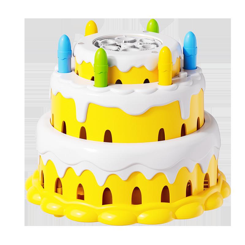 Kids Kawaii Electric Toys Birthday Cake Bubble Machine Flashing Music Automatic Machine Bubble Children Girl Lovely Gifts 6-12Y