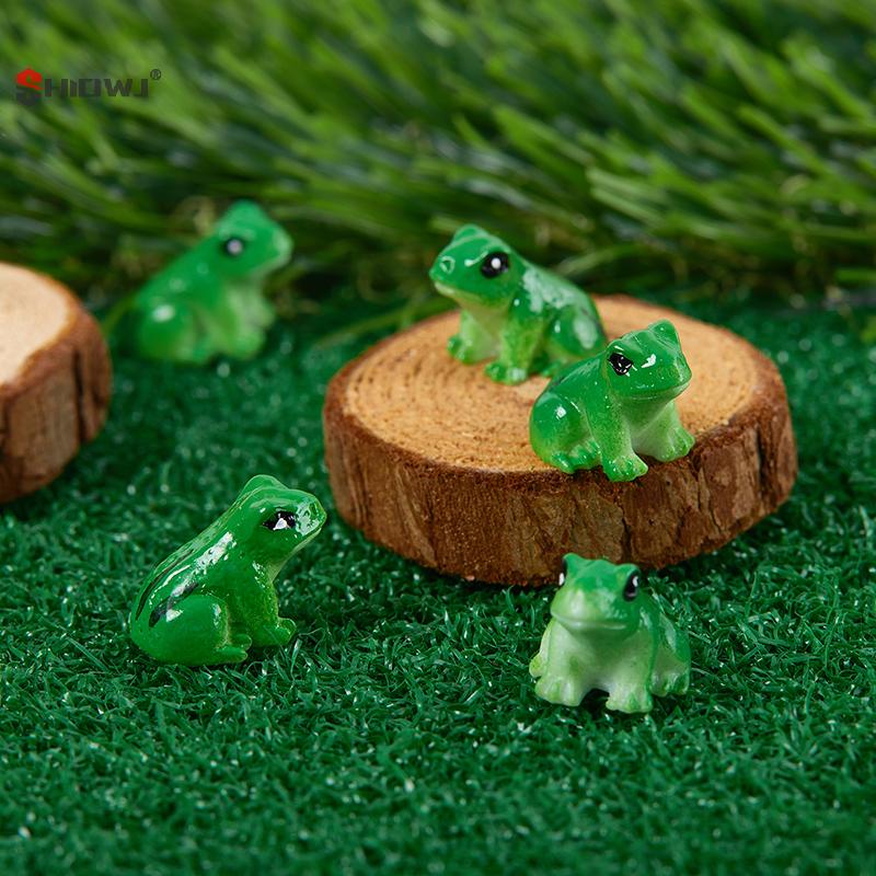 5/10Pcs Resin Mini Frogs Miniatures Tiny Figurines Fairy Garden Ornament Micro Landscape Resin Crafts DIY Craft Decoration