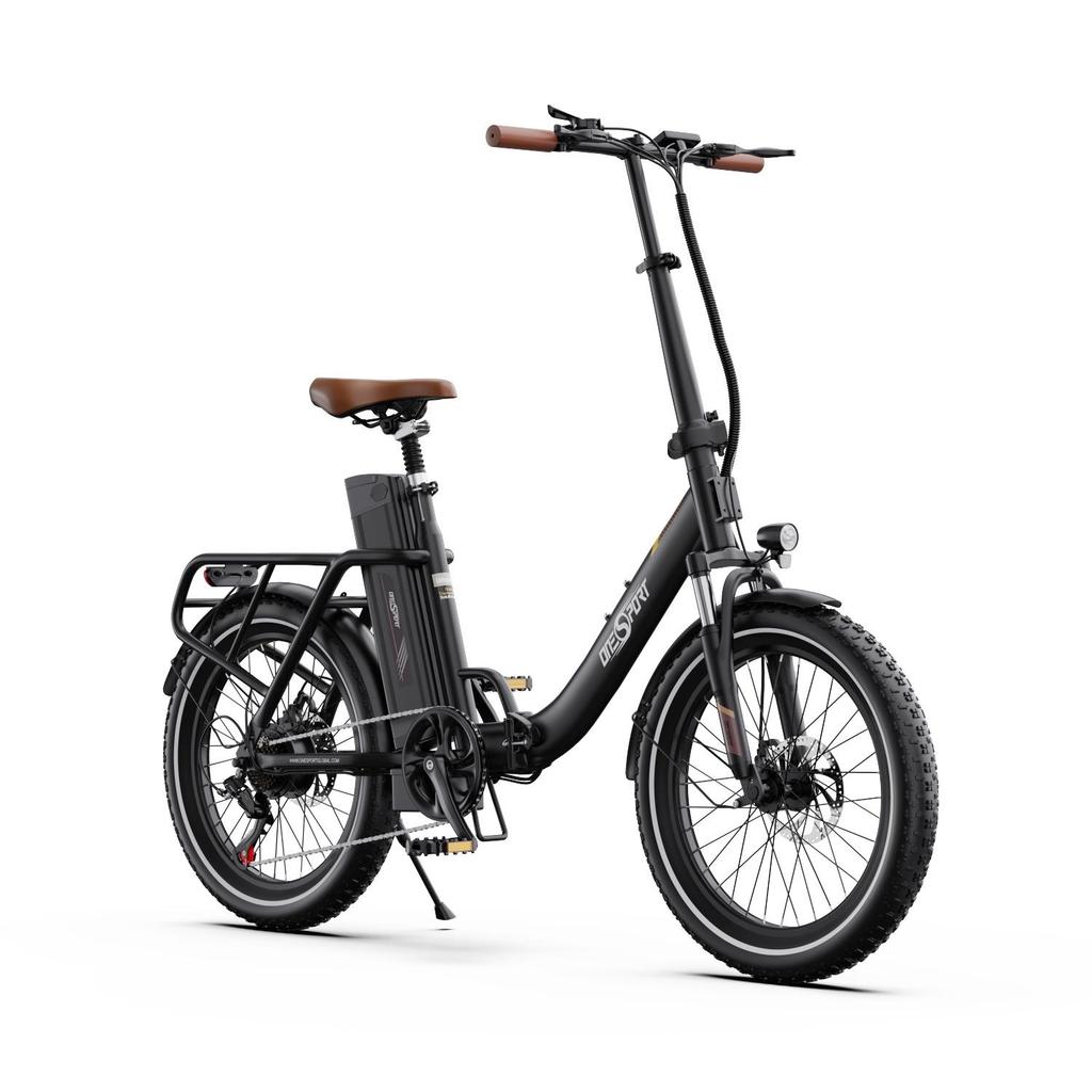 ONESPORT OT16-2 Foldable Electric Bicycle With TowSeat 250W Motor 20* 3.0 Inch Thin Tire E-Bike 48V17Ah Battery City Commuting Electric Bike