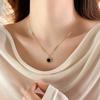 Titanium Steel Gold Brick Necklace for Women - Luxury 2025 Style, High-End Sweater and Collarbone Chain, Non-Fading.