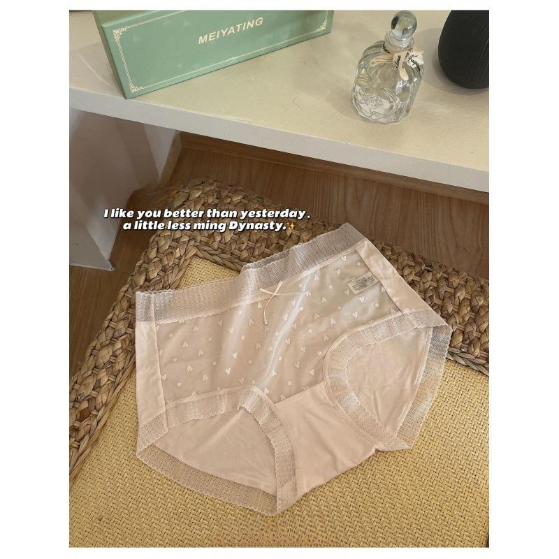 

Милое нижнее белье из жаккардовой сетки, женские трусы-трусы средней талии из шелка Mulberry с антибактериальным эффектом, мягкие, приятные для кожи, с треугольными чашечками XL светло-розовый