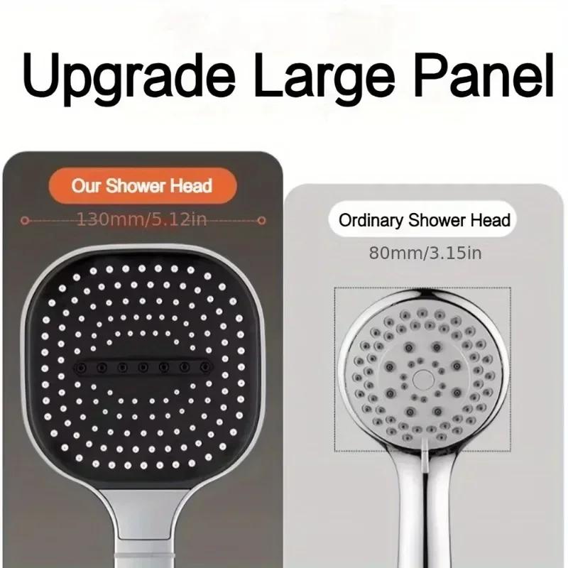 3-Modes High Pressure Shower Head Water Saving Shower Heads Adjustable Water Massage Sprayer Home Bathroom Accessories