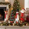 Vintage Christmas Wooden Figurine Set 2D Flat Reindeer Christmas Sign  Xmas Party