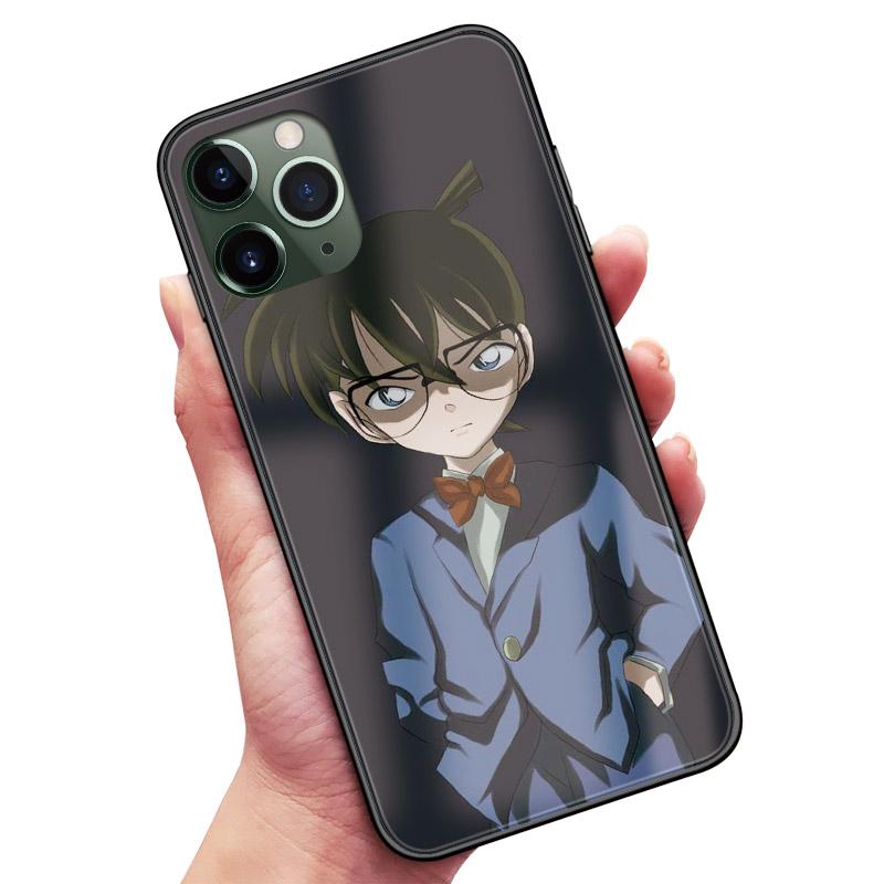 Detective Conan Jimmy Kudo Anime Soft Silicone Glass Phone Case Cover for iPhone SE 6 6s 7 8 Plus X XR XS 11 12 13 Mini Pro Max