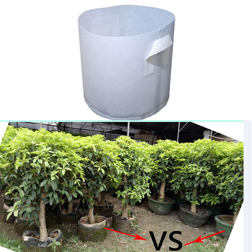 10PCS Nursery Growing Bags Large Biodegradable Non-Woven Fabric Seedling Grow Bag Starting Pots Pouch for Planting