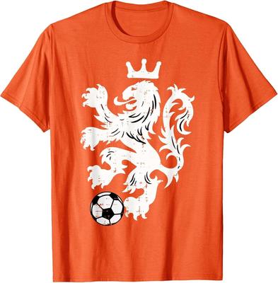 Niederlande Löwe Fußballtrikot, Orange Niederländisches Fußball Fan T-Shirt, WM Bekleidung