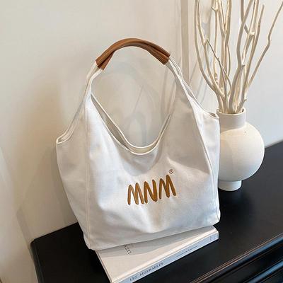 Japanese Style Lightweight Canvas Tote - Large Capacity Single Shoulder Bag for Students and Commuters