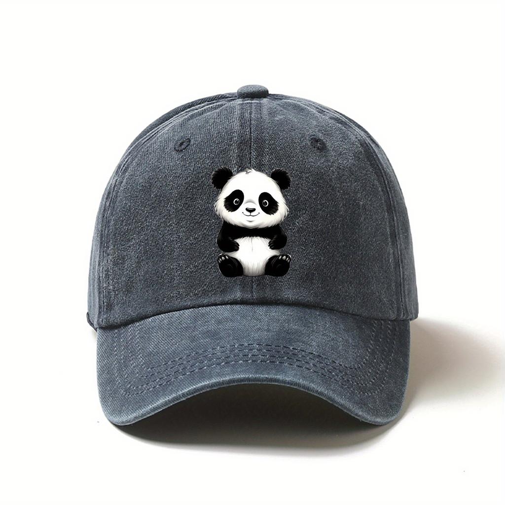 Verstellbare Leichte Baseballkappe mit Süßem Panda-Print Atmungsaktives Polyester Perfekt für Outdoor-Aktivitäten