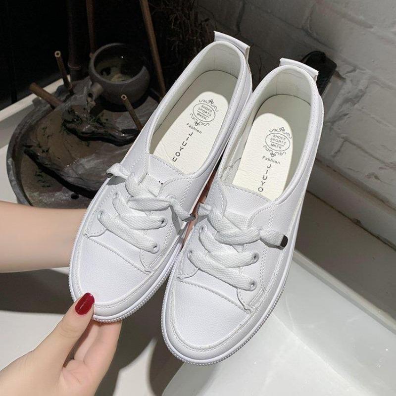 Casual shoes women's spring new board shoes leather surface white shoes women's versatile women's shoes