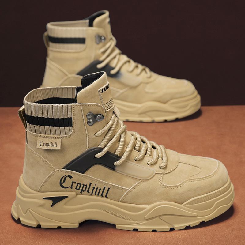 

Autumn men s shoes waterproof and non-slip sports site work height increase long standing not tired labor insurance shoes tooling Martin boots 44