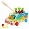 Seven-In-One Multi-Functional Pairing Car Children'S Educational Early Education Catch Insects And Pull Radishes Animal Pairing Wooden Toys