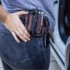 Pu Leather Multitool Edc Pocket Key Holder Belt Flashlight Outdoor Tools Bag