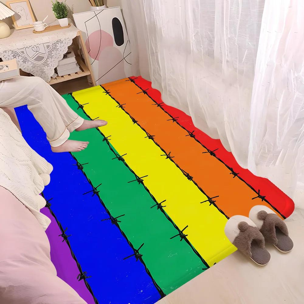 Mat podłogowy z flagą Pride LGBT Styl nordycki Mata wycieraczka do domu Mata do łazienki-toalety Mata dekoracyjna do sypialni hotelowej