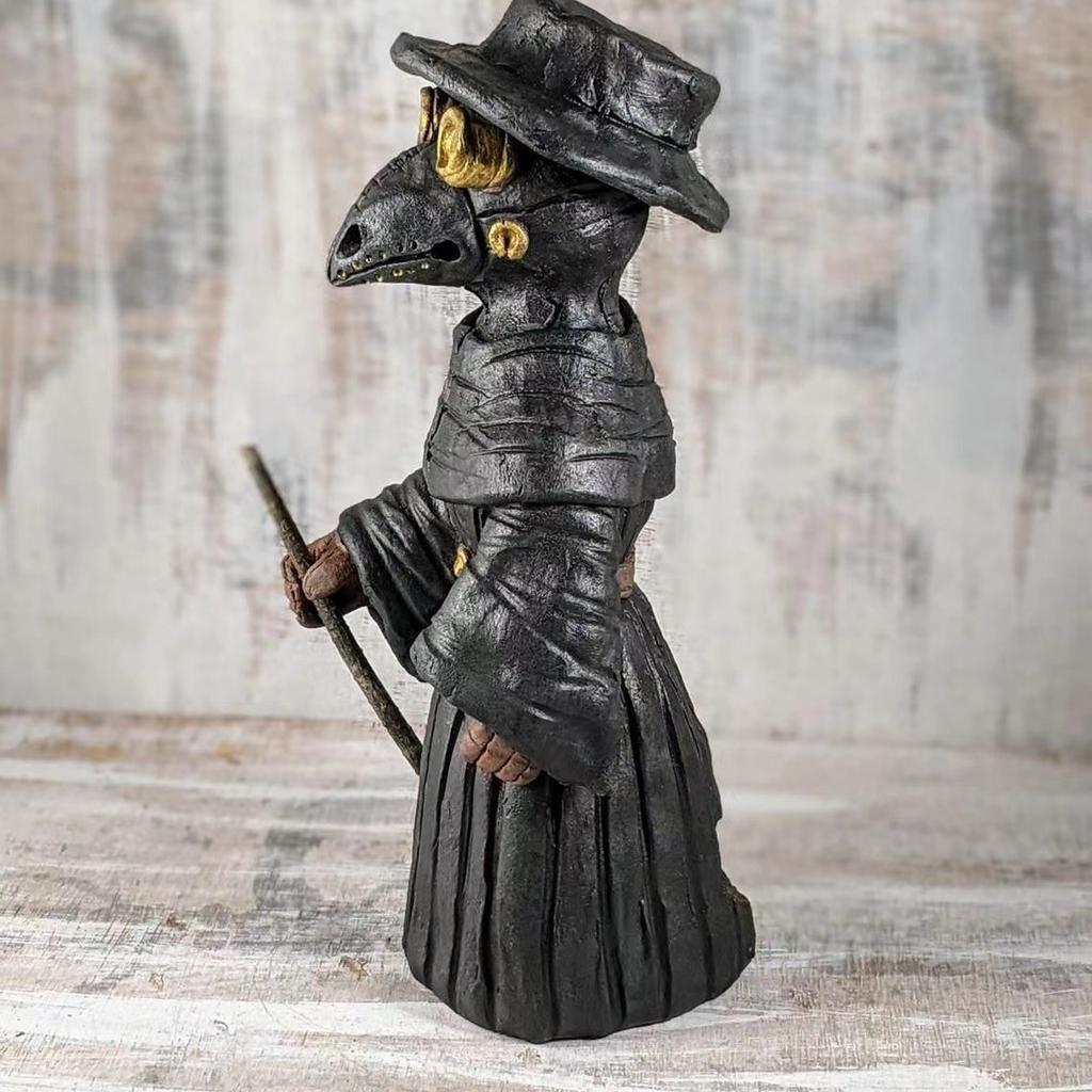 Plague Doctor Incense Burner Halloween Ornament Mr. Mini Crow Statue Effective Stress Anxiety Relief Home Decoration Prop