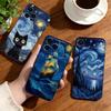 Art Van Gogh Starry Sky Phone Case For iPhone17,16,15,14,13,12,11 Plus,Pro Others Soft Black Cover