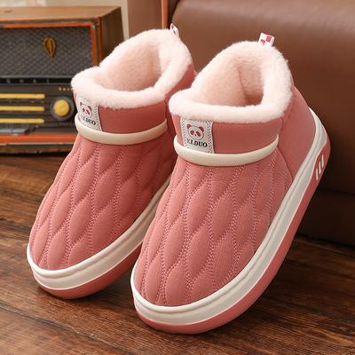 Baumwollpantoffeln Damen neu Winter Tasche Absatz wasserdicht Hausbekleidung dicksohlige warme Samt Baumwollschuhe