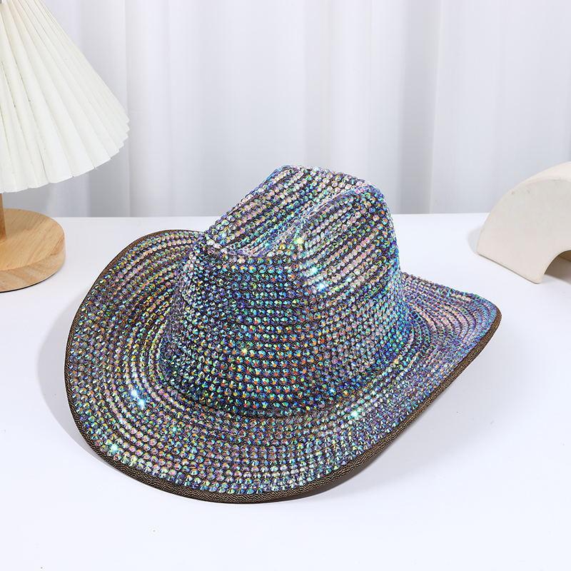 Top Hat Handmade Diamonds Colored Flash Diamonds Festival Ball Party Show Diamond Jazz Hat