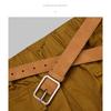Minimalist Square Buckle Faux Leather Belt Women Men Trendy Casual Waistband Vintage Student Style