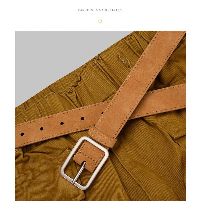 Minimalist Square Buckle Faux Leather Belt Women Men Trendy Casual Waistband Vintage Student Style