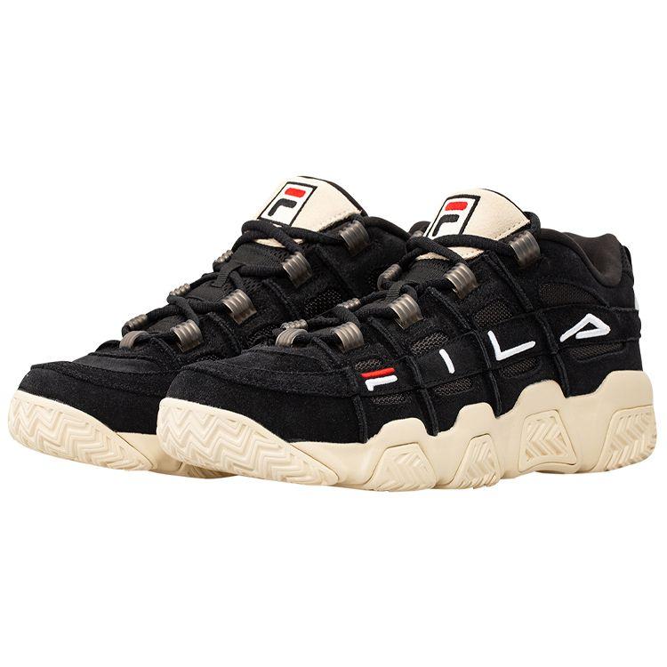 Fila Fusion Buster Bread Shoes Fabric Tpu Cool Low Top Retro Basketball Shoes Women Sneaker Black White T12W031201FBK