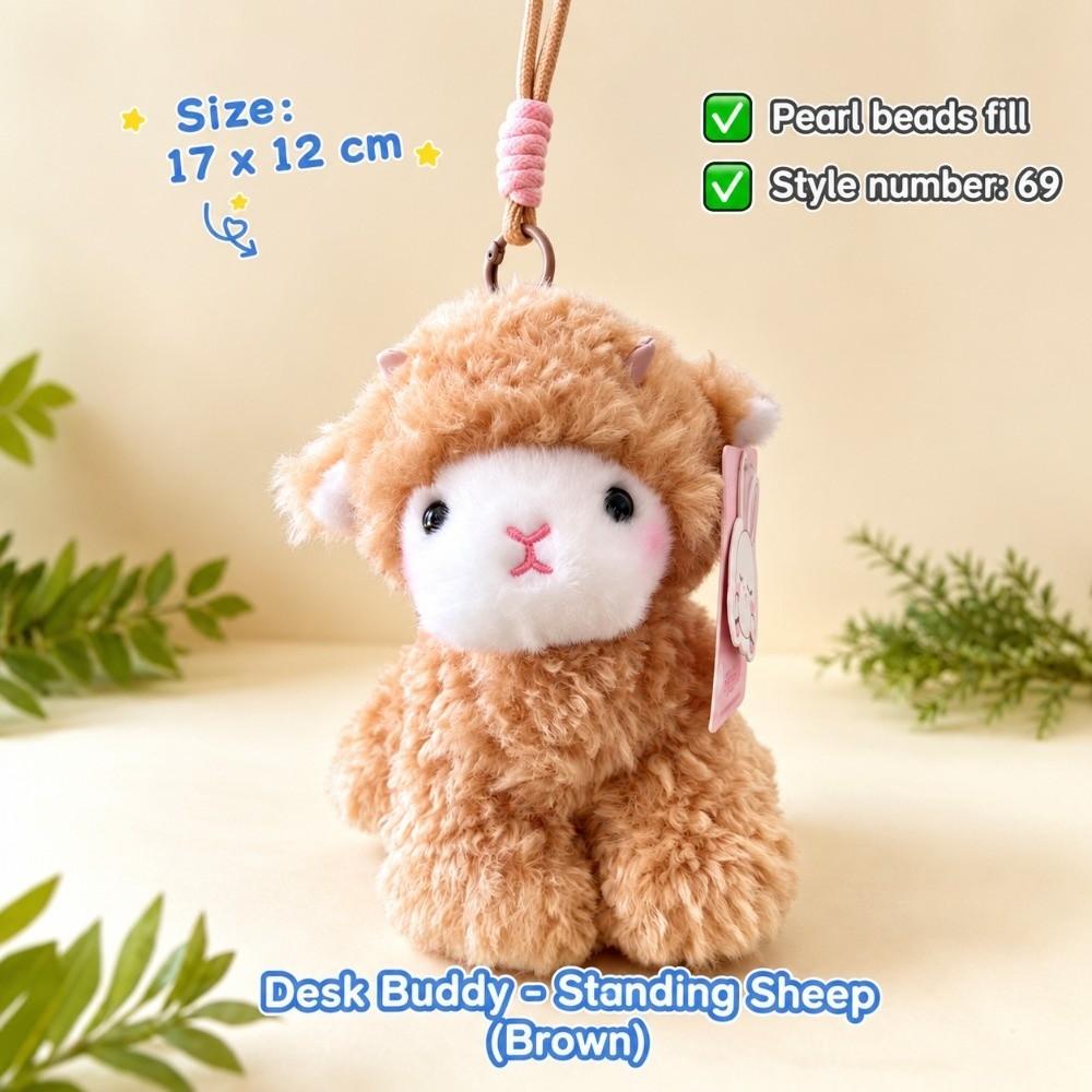 Bag Pendant Standing Sheep Plush Keychain Soft Stuffed Animal Ornament New Year Gifts
