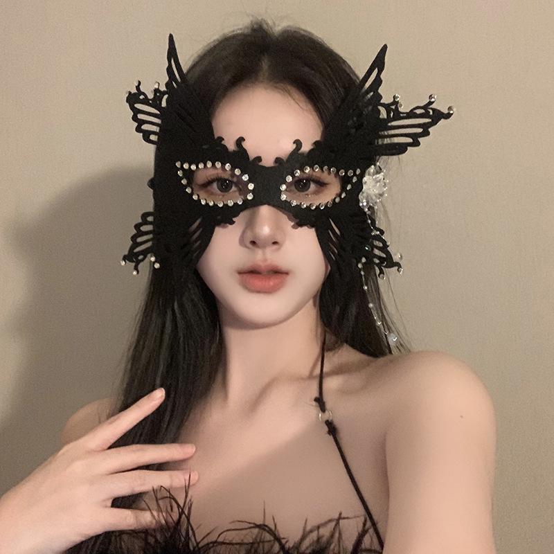 2024 Black Butterfly Princess Masquerade Mask for Adults - Mysterious Half Face Accessory