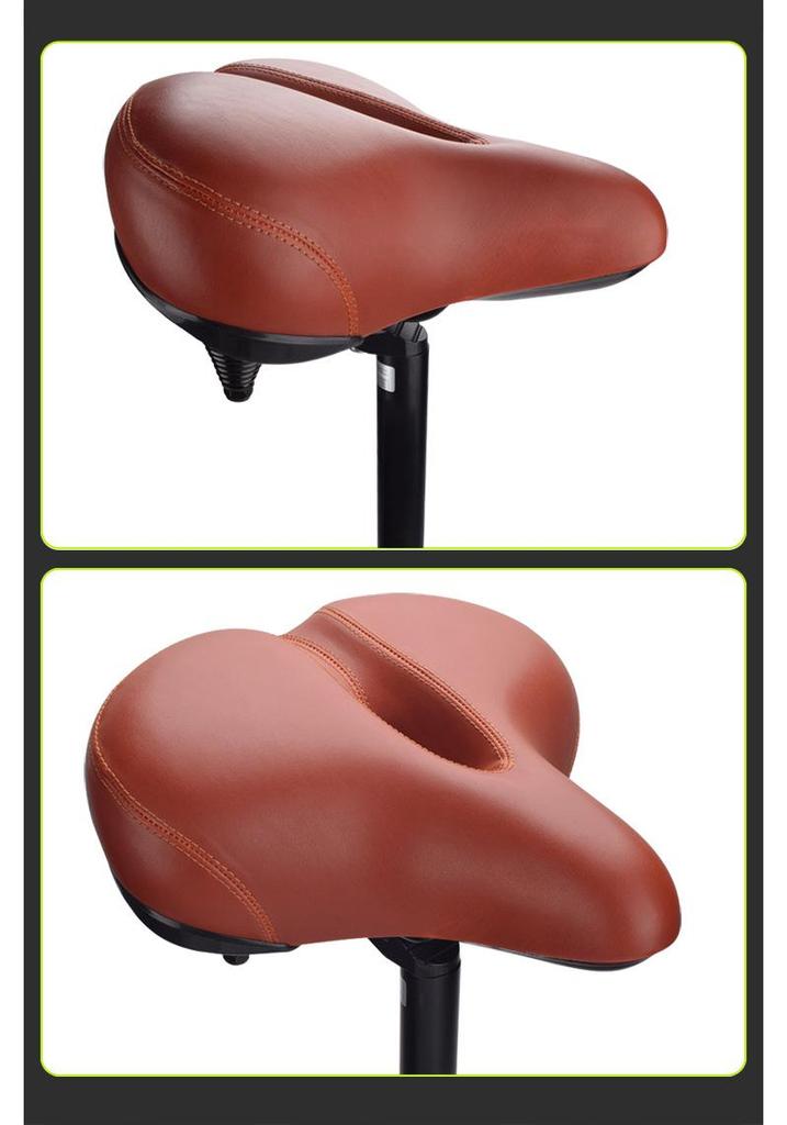 Thickened Sponge & Silicone Mountain Bike Saddle with Spring Shock Absorption for Comfort
