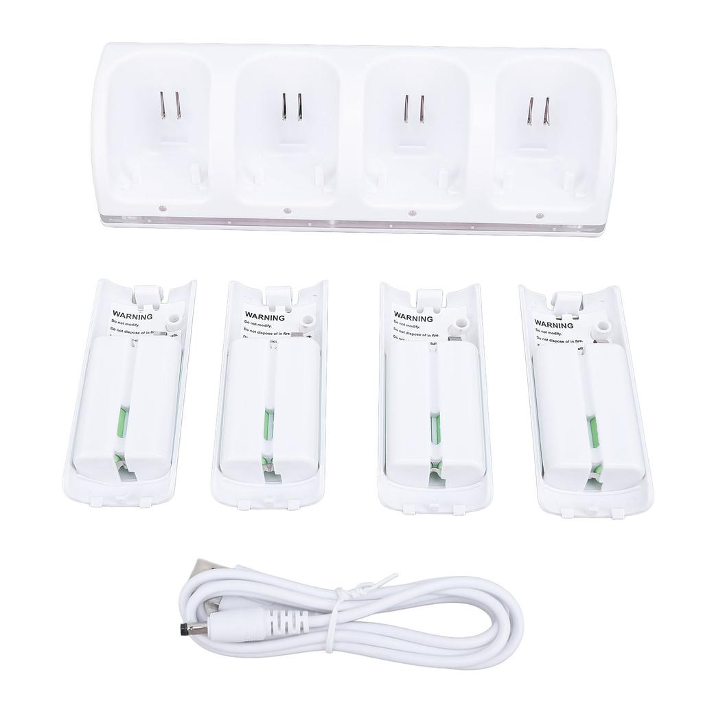 Controller Charger Station for Wii Remotes Controller Charger Dock Station with 4 Pack 2800mAh Recha