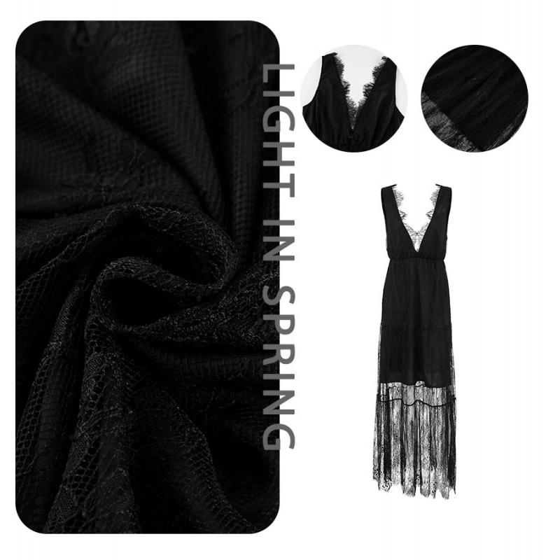 Fashionable V-Neck Lace Camisole Dress With A Stylish Design, Waist-Cinching A-Line Skirt, New Summer Long Dress For Women
