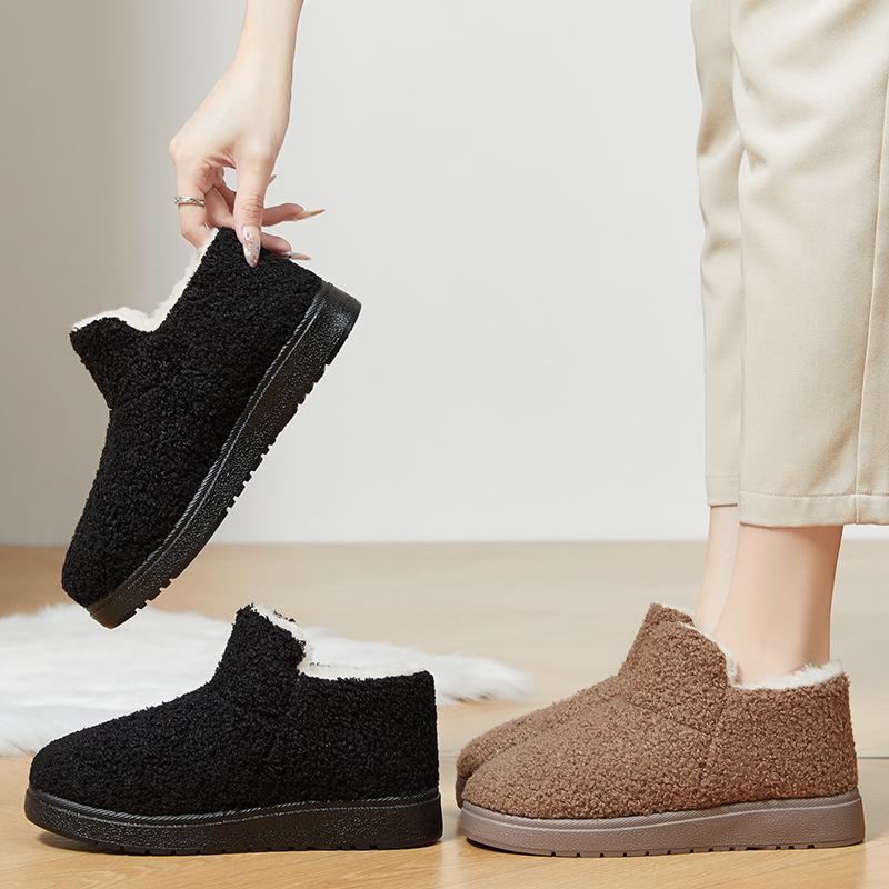 Women's winter snow boots not tired feet thick soles non-slip cold padded lining warm home outdoor travel cotton shoes