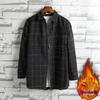 2024 Men's Plaid Velvet Warm Long Sleeve Shirt - Autumn/Winter Collection
