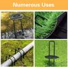 Agrafes de jardin en U, piquets de clôture robustes, piquets de gazon, piquets de paysage galvanisés pour maintenir les pelouses, clous de sol pour barrière