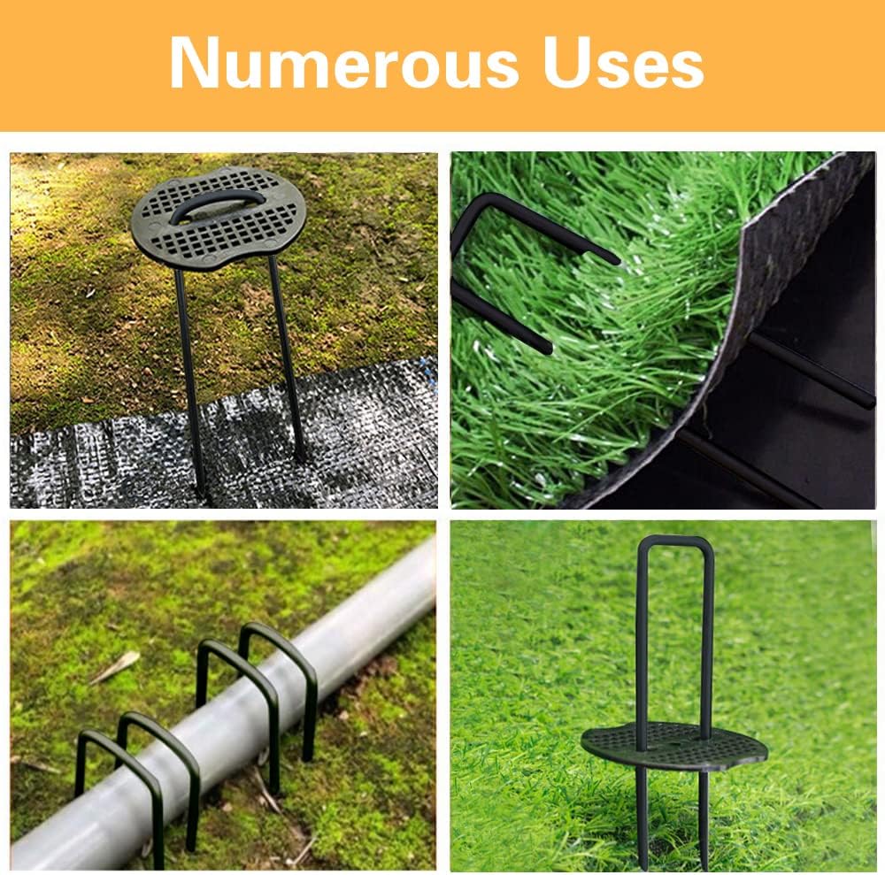 Capse de grădină tip U, țăruși de gard rezistent, țăruși de gazon, țevi galvanizate pentru peisaj, țeavă pentru barieră de gazon, unghii la sol