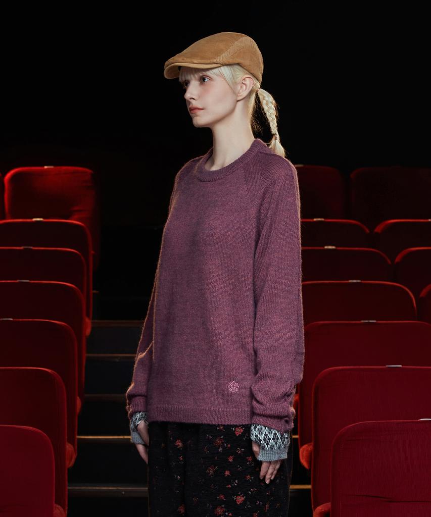 UNALLOYED Tuck Alpaca Knit / Purple Pink