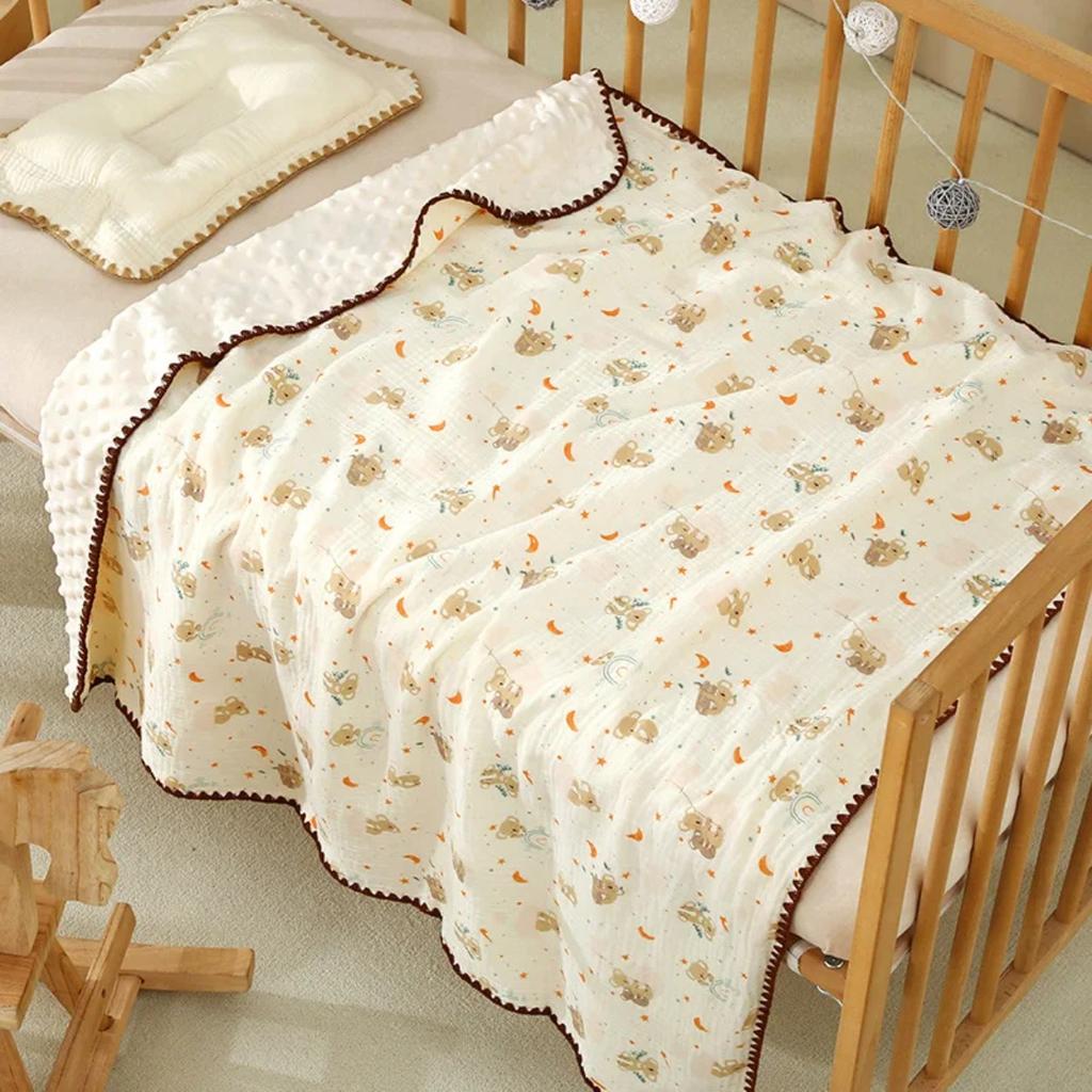 Beanie Blanket Baby Four Seasons Cover Blanket Pure Cotton Gauze Quilt Air Conditioning Quilt Baby Blanket Bath Towel Swaddle