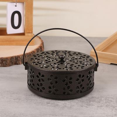Portable Mosquito-Repellent Fireproof Mosquito-Repellent Household With Cover Wrought Iron Sandalwood Mosquito Incense Burner