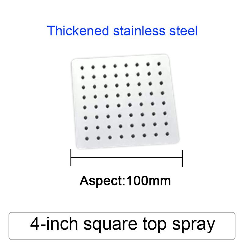 Pressurized Rain Shower Head Stainless Steel Square Round Large Water Outlet 4/6/8/10/12 Inch Options Available for Enhanced Bat