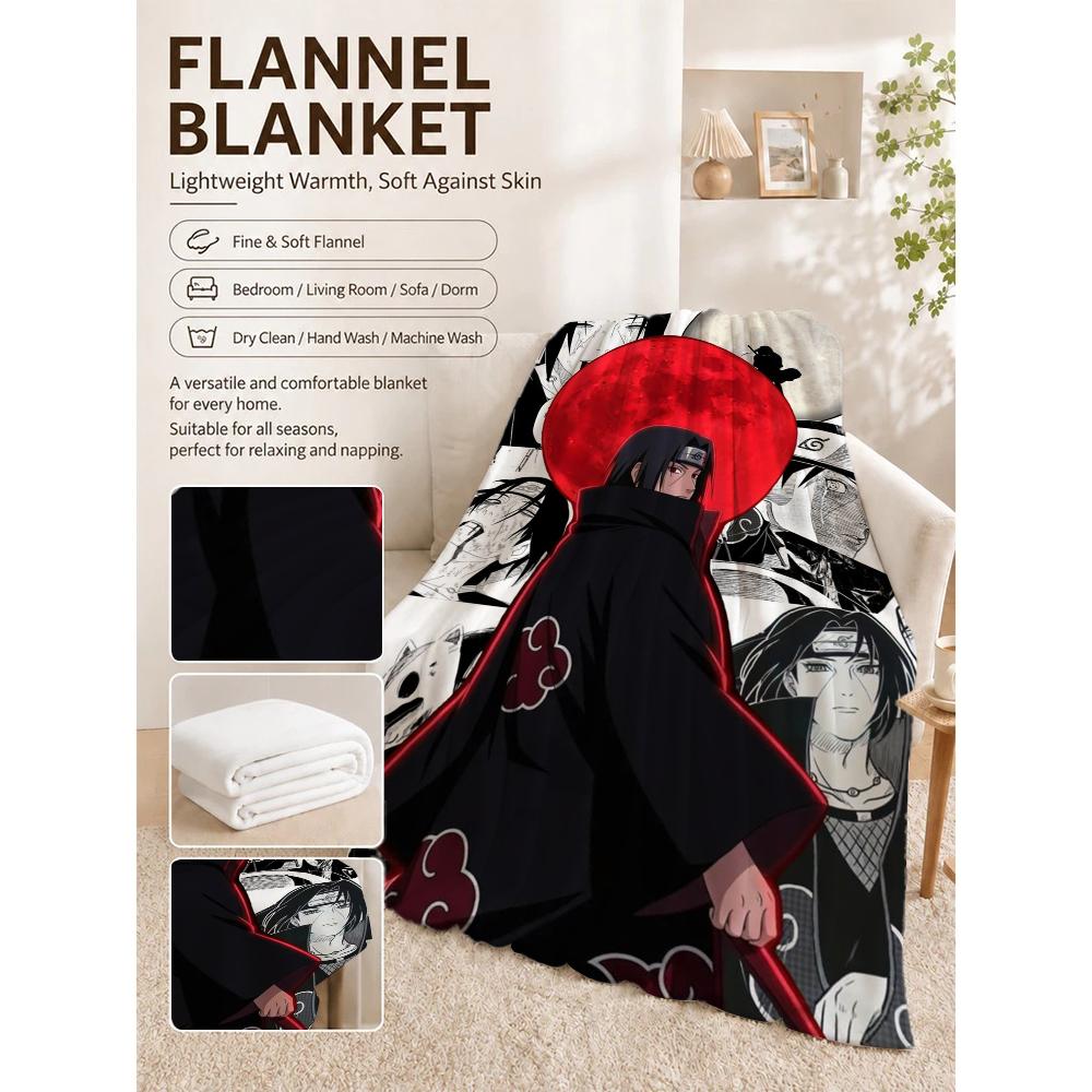 Itachi'S Moon Night Cartoon Flannel Blanket Warm Comfortable Fleece Blanket For Living Room Bedroom Recliner Lightweight Home Decor Gift For Friends