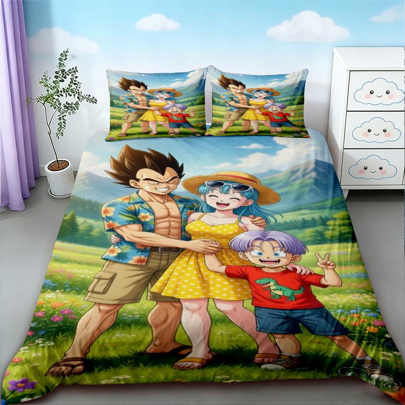 Duvet Cover Anime Dragon Ball Duvet Comforter Quilt Cover Set Super Saiyan Bedding Set Cartoon Bedroom Decoration Gifts