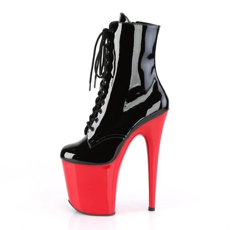 Maogu Plateau-Stiefeletten für Damen, schwarze Schuhe, dicke Sohle, Pole Dance-Boots, rote Mode, sexy Damen-High-Heel-Botas de Mujer